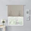 imageNICETOWN Thermal Insulated Blackout Short Curtain  Bathroom Curtain Gray Tie Up Shade for Small Window Window Valance Balloon Roman Blind Rod Pocket Panel 46 inches W x 63 inches LNatural