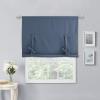 imageNICETOWN Thermal Insulated Blackout Short Curtain  Bathroom Curtain Gray Tie Up Shade for Small Window Window Valance Balloon Roman Blind Rod Pocket Panel 46 inches W x 63 inches LStone Blue