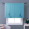 imageNICETOWN Thermal Insulated Blackout Short Curtain  Bathroom Curtain Gray Tie Up Shade for Small Window Window Valance Balloon Roman Blind Rod Pocket Panel 46 inches W x 63 inches LTurquoise