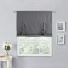 imageNICETOWN Thermal Insulated Blackout Short Curtain  Bathroom Curtain Gray Tie Up Shade for Small Window Window Valance Balloon Roman Blind Rod Pocket Panel 46 inches W x 63 inches LGrey