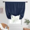 imageNICETOWN Thermal Insulated Blackout Short Curtain  Bathroom Curtain Gray Tie Up Shade for Small Window Window Valance Balloon Roman Blind Rod Pocket Panel 46 inches W x 63 inches LNavy