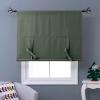 imageNICETOWN Thermal Insulated Blackout Short Curtain  Bathroom Curtain Gray Tie Up Shade for Small Window Window Valance Balloon Roman Blind Rod Pocket Panel 46 inches W x 63 inches LDark Mallard
