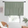 imageNICETOWN Thermal Insulated Blackout Short Curtain  Bathroom Curtain Gray Tie Up Shade for Small Window Window Valance Balloon Roman Blind Rod Pocket Panel 46 inches W x 63 inches LGreyish Green