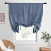 imageNICETOWN Thermal Insulated Blackout Short Curtain  Bathroom Curtain Gray Tie Up Shade for Small Window Window Valance Balloon Roman Blind Rod Pocket Panel 46 inches W x 63 inches LStone Blue