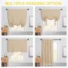 imageNICETOWN Thermal Insulated Blackout Short Curtain  Bathroom Curtain Gray Tie Up Shade for Small Window Window Valance Balloon Roman Blind Rod Pocket Panel 46 inches W x 63 inches LCream Beige