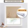 imageNICETOWN Thermal Insulated Blackout Short Curtain  Bathroom Curtain Gray Tie Up Shade for Small Window Window Valance Balloon Roman Blind Rod Pocket Panel 46 inches W x 63 inches LCream Beige