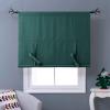 imageNICETOWN Thermal Insulated Blackout Short Curtain  Bathroom Curtain Gray Tie Up Shade for Small Window Window Valance Balloon Roman Blind Rod Pocket Panel 46 inches W x 63 inches LHunter Green