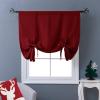 imageNICETOWN Thermal Insulated Blackout Short Curtain  Bathroom Curtain Gray Tie Up Shade for Small Window Window Valance Balloon Roman Blind Rod Pocket Panel 46 inches W x 63 inches LBurgundy Red