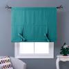 imageNICETOWN Thermal Insulated Blackout Short Curtain  Bathroom Curtain Gray Tie Up Shade for Small Window Window Valance Balloon Roman Blind Rod Pocket Panel 46 inches W x 63 inches LPeacock Teal