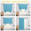 imageNICETOWN Thermal Insulated Blackout Short Curtain  Bathroom Curtain Gray Tie Up Shade for Small Window Window Valance Balloon Roman Blind Rod Pocket Panel 46 inches W x 63 inches LTurquoise