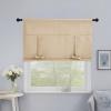 imageNICETOWN Thermal Insulated Blackout Short Curtain  Bathroom Curtain Gray Tie Up Shade for Small Window Window Valance Balloon Roman Blind Rod Pocket Panel 46 inches W x 63 inches LBiscotti Beige