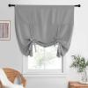 imageNICETOWN Thermal Insulated Blackout Short Curtain  Bathroom Curtain Gray Tie Up Shade for Small Window Window Valance Balloon Roman Blind Rod Pocket Panel 46 inches W x 63 inches LSilver Grey
