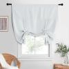 imageNICETOWN Thermal Insulated Blackout Short Curtain  Bathroom Curtain Gray Tie Up Shade for Small Window Window Valance Balloon Roman Blind Rod Pocket Panel 46 inches W x 63 inches LGreyish White