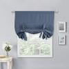 imageNICETOWN Thermal Insulated Blackout Short Curtain  Bathroom Curtain Gray Tie Up Shade for Small Window Window Valance Balloon Roman Blind Rod Pocket Panel 46 inches W x 63 inches LStone Blue