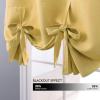 imageNICETOWN Thermal Insulated Blackout Short Curtain  Bathroom Curtain Gray Tie Up Shade for Small Window Window Valance Balloon Roman Blind Rod Pocket Panel 46 inches W x 63 inches LYellow
