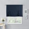 imageNICETOWN Thermal Insulated Blackout Short Curtain  Bathroom Curtain Gray Tie Up Shade for Small Window Window Valance Balloon Roman Blind Rod Pocket Panel 46 inches W x 63 inches LNavy Blue