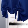 imageNICETOWN Thermal Insulated Blackout Short Curtain  Bathroom Curtain Gray Tie Up Shade for Small Window Window Valance Balloon Roman Blind Rod Pocket Panel 46 inches W x 63 inches LNavy Blue