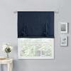 imageNICETOWN Thermal Insulated Blackout Short Curtain  Bathroom Curtain Gray Tie Up Shade for Small Window Window Valance Balloon Roman Blind Rod Pocket Panel 46 inches W x 63 inches LNavy Blue