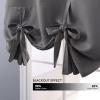 imageNICETOWN Thermal Insulated Blackout Short Curtain  Bathroom Curtain Gray Tie Up Shade for Small Window Window Valance Balloon Roman Blind Rod Pocket Panel 46 inches W x 63 inches LGrey