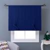 imageNICETOWN Thermal Insulated Blackout Short Curtain  Bathroom Curtain Gray Tie Up Shade for Small Window Window Valance Balloon Roman Blind Rod Pocket Panel 46 inches W x 63 inches LNavy Blue