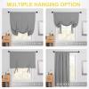 imageNICETOWN Thermal Insulated Blackout Short Curtain  Bathroom Curtain Gray Tie Up Shade for Small Window Window Valance Balloon Roman Blind Rod Pocket Panel 46 inches W x 63 inches LSilver Grey