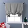 imageNICETOWN Thermal Insulated Blackout Short Curtain  Bathroom Curtain Gray Tie Up Shade for Small Window Window Valance Balloon Roman Blind Rod Pocket Panel 46 inches W x 63 inches LSilver Grey