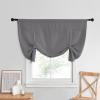 imageNICETOWN Thermal Insulated Blackout Short Curtain  Bathroom Curtain Gray Tie Up Shade for Small Window Window Valance Balloon Roman Blind Rod Pocket Panel 46 inches W x 63 inches LGrey
