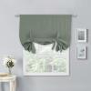 imageNICETOWN Thermal Insulated Blackout Short Curtain  Bathroom Curtain Gray Tie Up Shade for Small Window Window Valance Balloon Roman Blind Rod Pocket Panel 46 inches W x 63 inches LGreyish Green