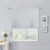 imageNICETOWN Thermal Insulated Blackout Short Curtain  Bathroom Curtain Gray Tie Up Shade for Small Window Window Valance Balloon Roman Blind Rod Pocket Panel 46 inches W x 63 inches LGreyish White