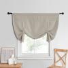 imageNICETOWN Thermal Insulated Blackout Short Curtain  Bathroom Curtain Gray Tie Up Shade for Small Window Window Valance Balloon Roman Blind Rod Pocket Panel 46 inches W x 63 inches LNatural