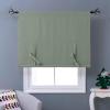 imageNICETOWN Thermal Insulated Blackout Short Curtain  Bathroom Curtain Gray Tie Up Shade for Small Window Window Valance Balloon Roman Blind Rod Pocket Panel 46 inches W x 63 inches LGreyish Green