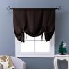 imageNICETOWN Thermal Insulated Blackout Short Curtain  Bathroom Curtain Gray Tie Up Shade for Small Window Window Valance Balloon Roman Blind Rod Pocket Panel 46 inches W x 63 inches LToffee Brown