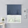 imageNICETOWN Thermal Insulated Blackout Short Curtain  Bathroom Curtain Gray Tie Up Shade for Small Window Window Valance Balloon Roman Blind Rod Pocket Panel 46 inches W x 63 inches LStone Blue