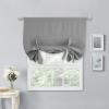 imageNICETOWN Thermal Insulated Blackout Short Curtain  Bathroom Curtain Gray Tie Up Shade for Small Window Window Valance Balloon Roman Blind Rod Pocket Panel 46 inches W x 63 inches LSilver Grey