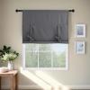 imageNICETOWN Thermal Insulated Blackout Short Curtain  Bathroom Curtain Gray Tie Up Shade for Small Window Window Valance Balloon Roman Blind Rod Pocket Panel 46 inches W x 63 inches LGrey