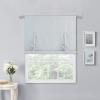 imageNICETOWN Thermal Insulated Blackout Short Curtain  Bathroom Curtain Gray Tie Up Shade for Small Window Window Valance Balloon Roman Blind Rod Pocket Panel 46 inches W x 63 inches LGreyish White
