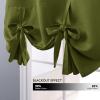 imageNICETOWN Thermal Insulated Blackout Short Curtain  Bathroom Curtain Gray Tie Up Shade for Small Window Window Valance Balloon Roman Blind Rod Pocket Panel 46 inches W x 63 inches LOlive Green