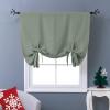 imageNICETOWN Thermal Insulated Blackout Short Curtain  Bathroom Curtain Gray Tie Up Shade for Small Window Window Valance Balloon Roman Blind Rod Pocket Panel 46 inches W x 63 inches LGreyish Green