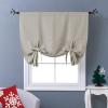 imageNICETOWN Thermal Insulated Blackout Short Curtain  Bathroom Curtain Gray Tie Up Shade for Small Window Window Valance Balloon Roman Blind Rod Pocket Panel 46 inches W x 63 inches LNatural