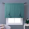 imageNICETOWN Thermal Insulated Blackout Short Curtain  Bathroom Curtain Gray Tie Up Shade for Small Window Window Valance Balloon Roman Blind Rod Pocket Panel 46 inches W x 63 inches LSea Teal