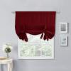 imageNICETOWN Thermal Insulated Blackout Short Curtain  Bathroom Curtain Gray Tie Up Shade for Small Window Window Valance Balloon Roman Blind Rod Pocket Panel 46 inches W x 63 inches LBurgundy Red