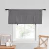 imageNICETOWN Thermal Insulated Blackout Short Curtain  Bathroom Curtain Gray Tie Up Shade for Small Window Window Valance Balloon Roman Blind Rod Pocket Panel 46 inches W x 63 inches LGrey