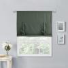 imageNICETOWN Thermal Insulated Blackout Short Curtain  Bathroom Curtain Gray Tie Up Shade for Small Window Window Valance Balloon Roman Blind Rod Pocket Panel 46 inches W x 63 inches LDark Mallard