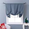 imageNICETOWN Thermal Insulated Blackout Short Curtain  Bathroom Curtain Gray Tie Up Shade for Small Window Window Valance Balloon Roman Blind Rod Pocket Panel 46 inches W x 63 inches LStone Blue