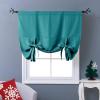 imageNICETOWN Thermal Insulated Blackout Short Curtain  Bathroom Curtain Gray Tie Up Shade for Small Window Window Valance Balloon Roman Blind Rod Pocket Panel 46 inches W x 63 inches LPeacock Teal