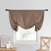 imageNICETOWN Thermal Insulated Blackout Short Curtain  Bathroom Curtain Gray Tie Up Shade for Small Window Window Valance Balloon Roman Blind Rod Pocket Panel 46 inches W x 63 inches LCappuccino