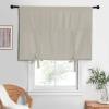 imageNICETOWN Thermal Insulated Blackout Short Curtain  Bathroom Curtain Gray Tie Up Shade for Small Window Window Valance Balloon Roman Blind Rod Pocket Panel 46 inches W x 63 inches LNatural