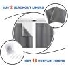 imageNICETOWN White Blackout Curtain Liners for Window  Noise Reducing Light Blocking Liner for 84 inch Curtains Set of 2 Each is 27quot x 80quot Hooks Included Greyish WhiteGrey