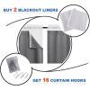 imageNICETOWN White Blackout Curtain Liners for Window  Noise Reducing Light Blocking Liner for 84 inch Curtains Set of 2 Each is 27quot x 80quot Hooks Included Greyish WhiteGrey
