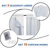 imageNICETOWN White Blackout Curtain Liners for Window  Noise Reducing Light Blocking Liner for 84 inch Curtains Set of 2 Each is 27quot x 80quot Hooks Included Greyish WhiteGreyish White